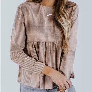 Roolee Breathe in Stripe Babydoll Shirt